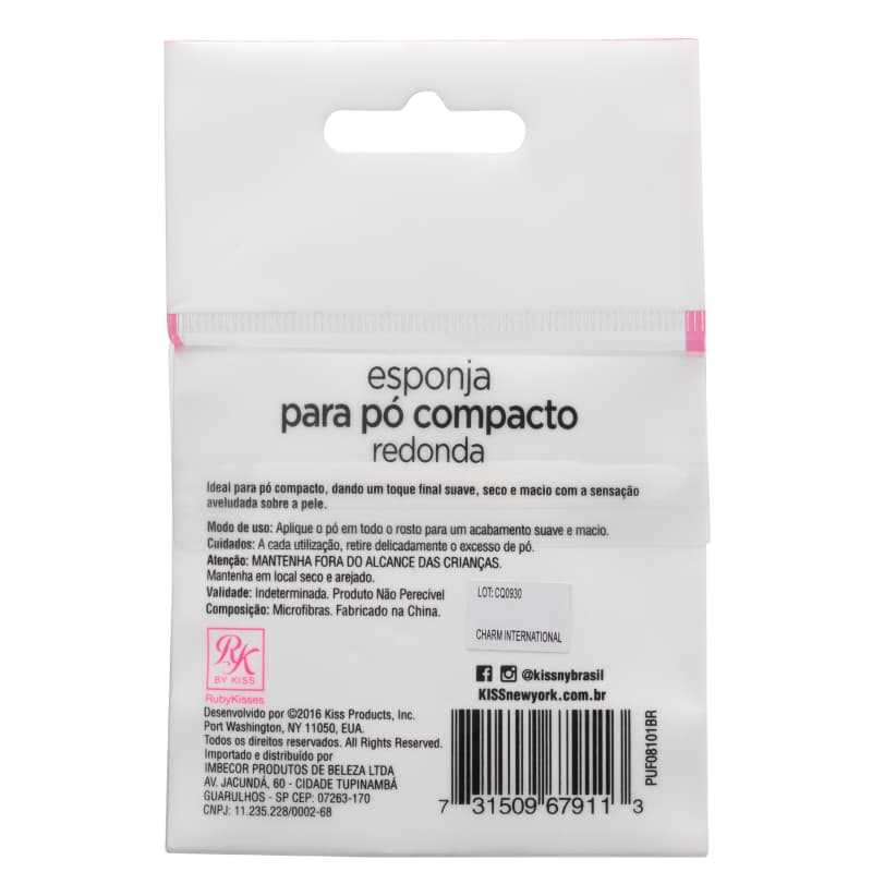 Kiss New York Ruby Kisses Compacto Redonda - Esponja para Pó 0,3g