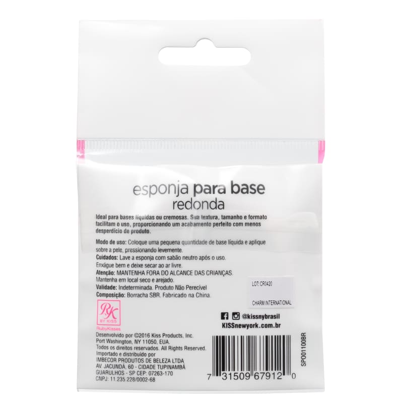 Kiss New York Ruby Kisses Compacta Redonda - Esponja para Base (1 unidade)