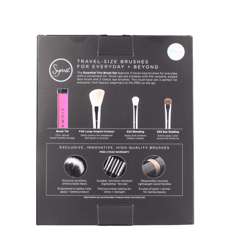 Kit de Pincéis Sigma Beauty Essential Trio (3 Produtos)