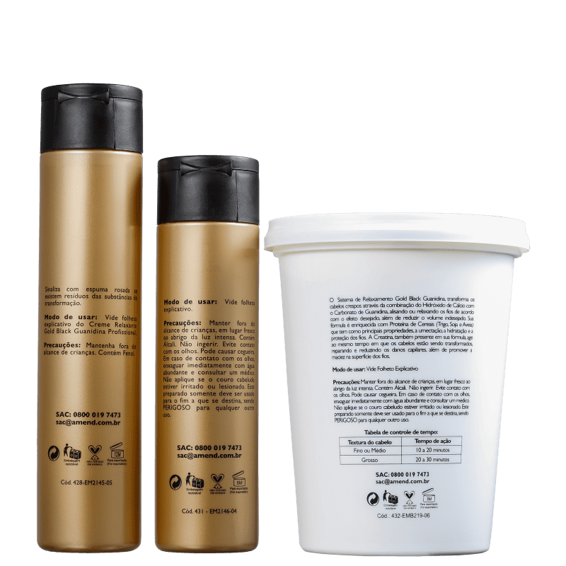 Kit Amend Gold Black Guanidina Profissional Plus (3 Produtos)