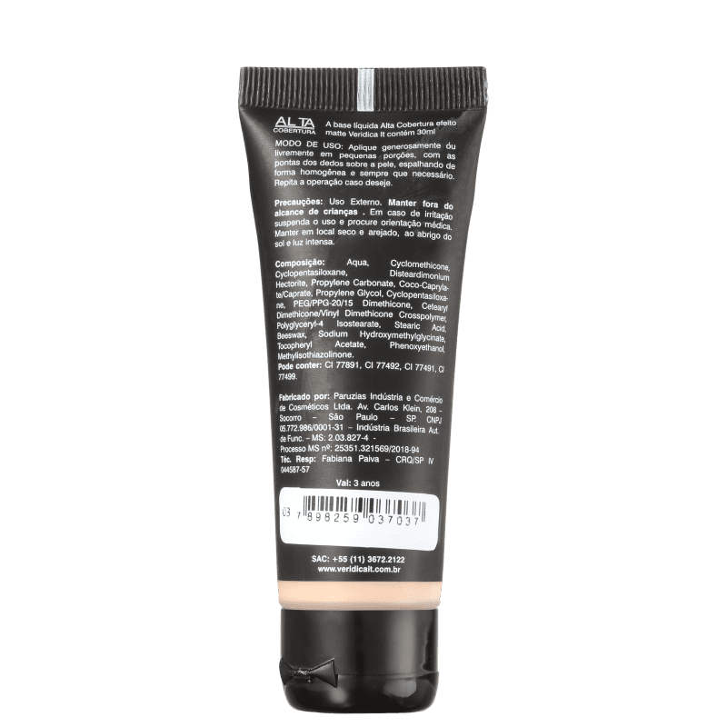 Verídica It Nº03 Alta Cobertura - Base Líquida 30ml