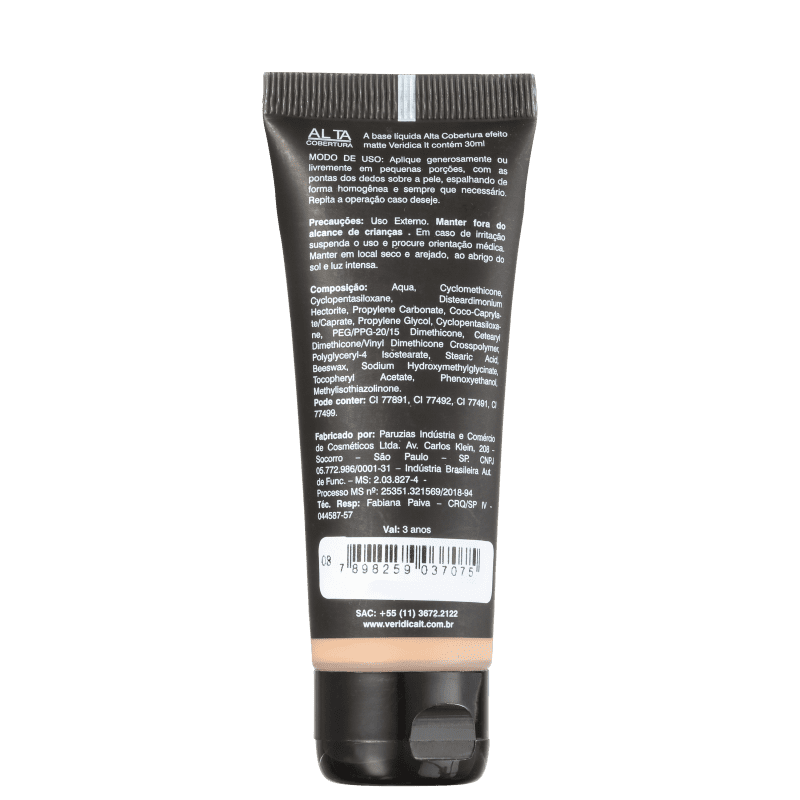 Verídica It Nº08 Alta Cobertura - Base Líquida 30ml