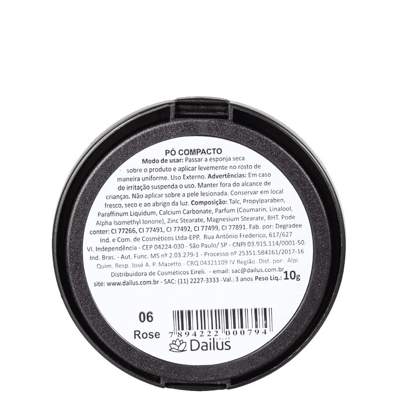 Dailus 06 Rose - Pó Compacto Natural 10g
