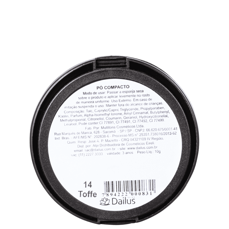 Dailus 14 Toffe - Pó Compacto Natural 10g