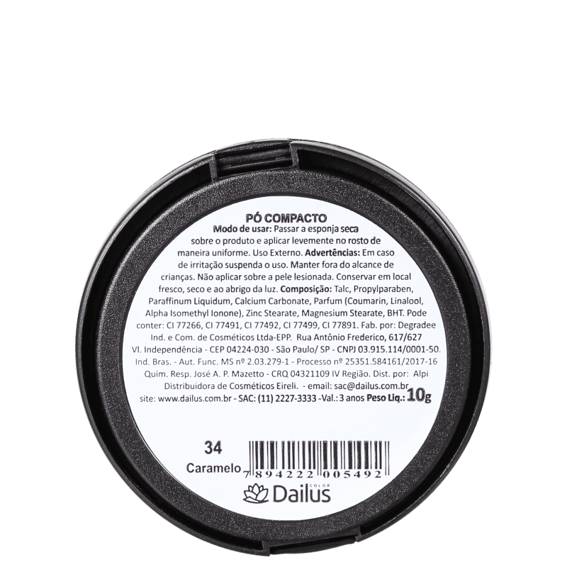 Dailus 34 Caramelo - Pó Compacto Natural 10g