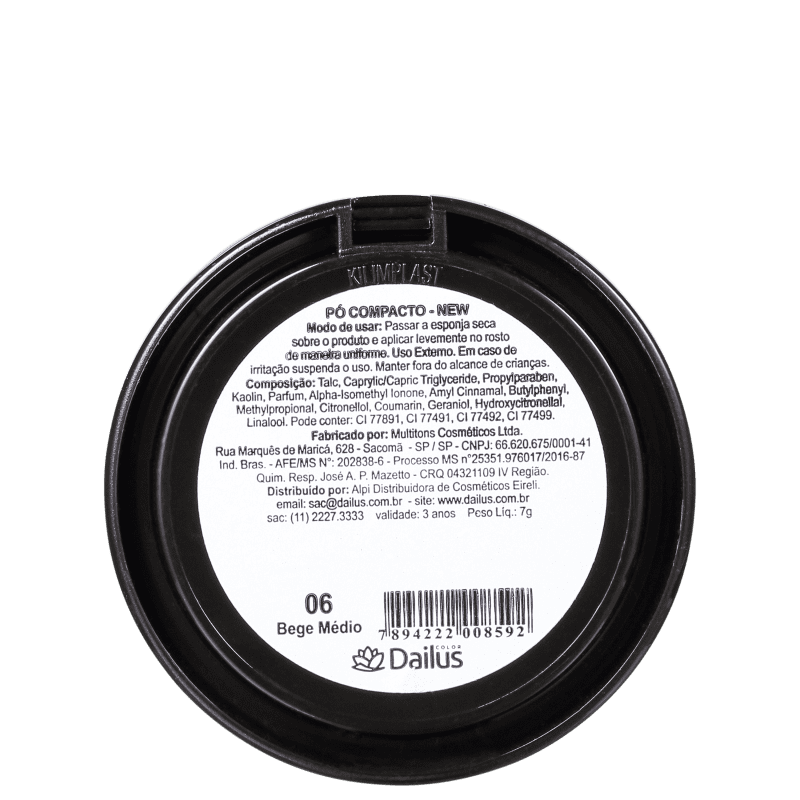 Dailus New 06 Bege Médio - Pó Compacto 7g