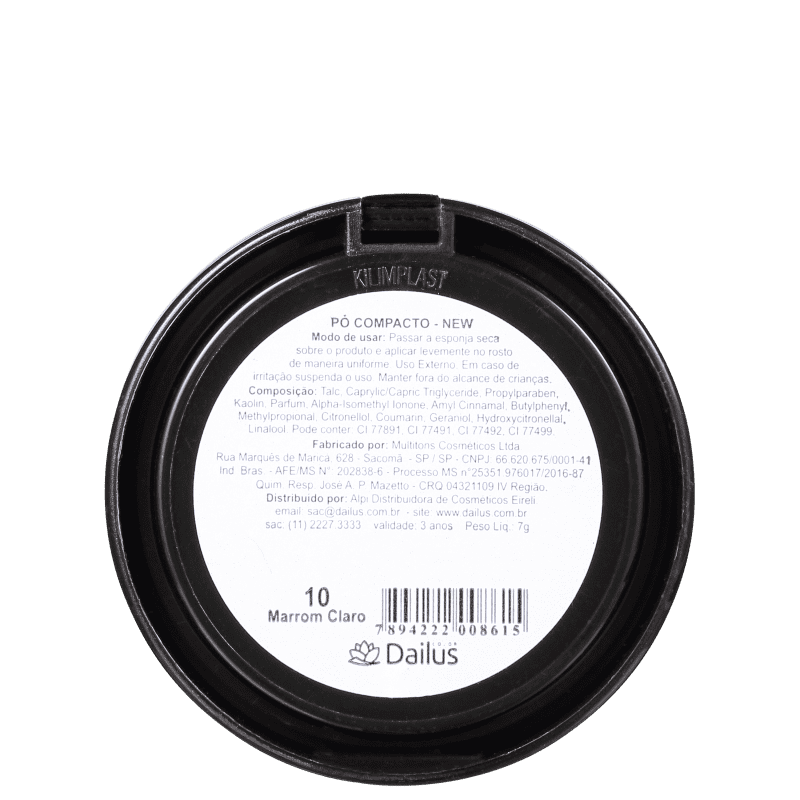 Dailus New 10 Marrom Claro - Pó Compacto 7g