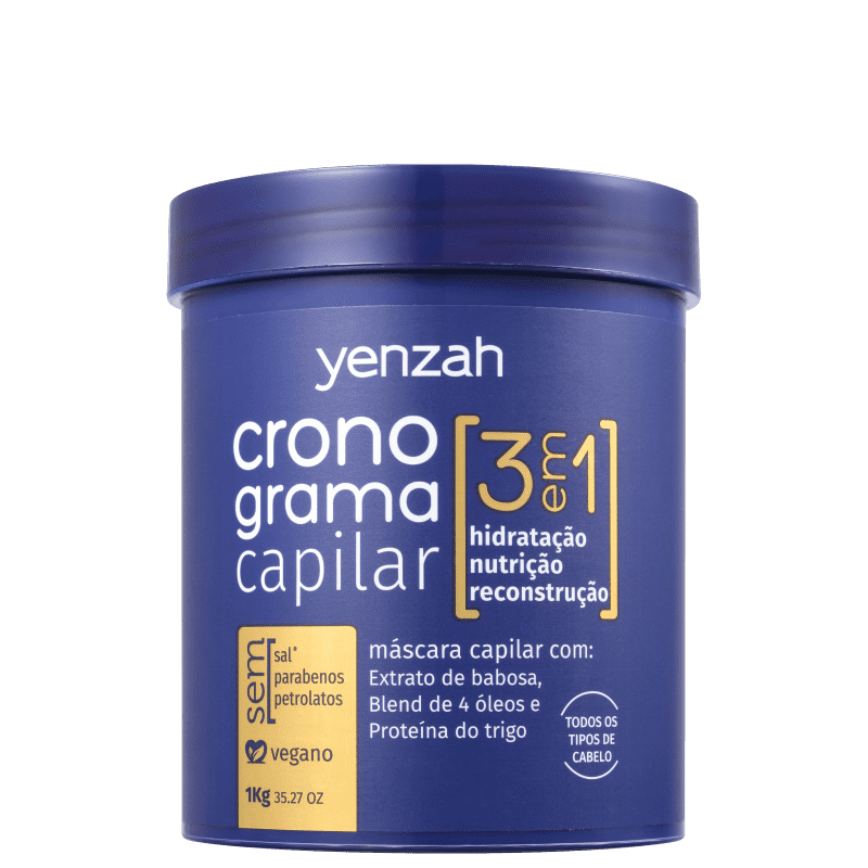 Yenzah Cronograma Capilar 3 em 1 - Máscara Capilar 1000g