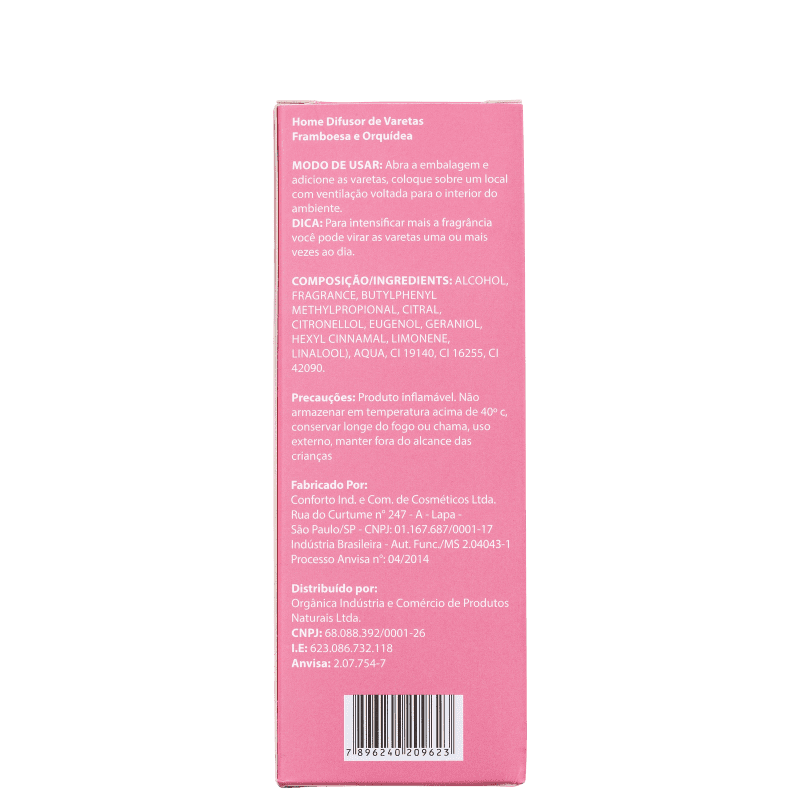 Orgânica Framboesa e Orquídea - Difusor de Ambiente 150ml