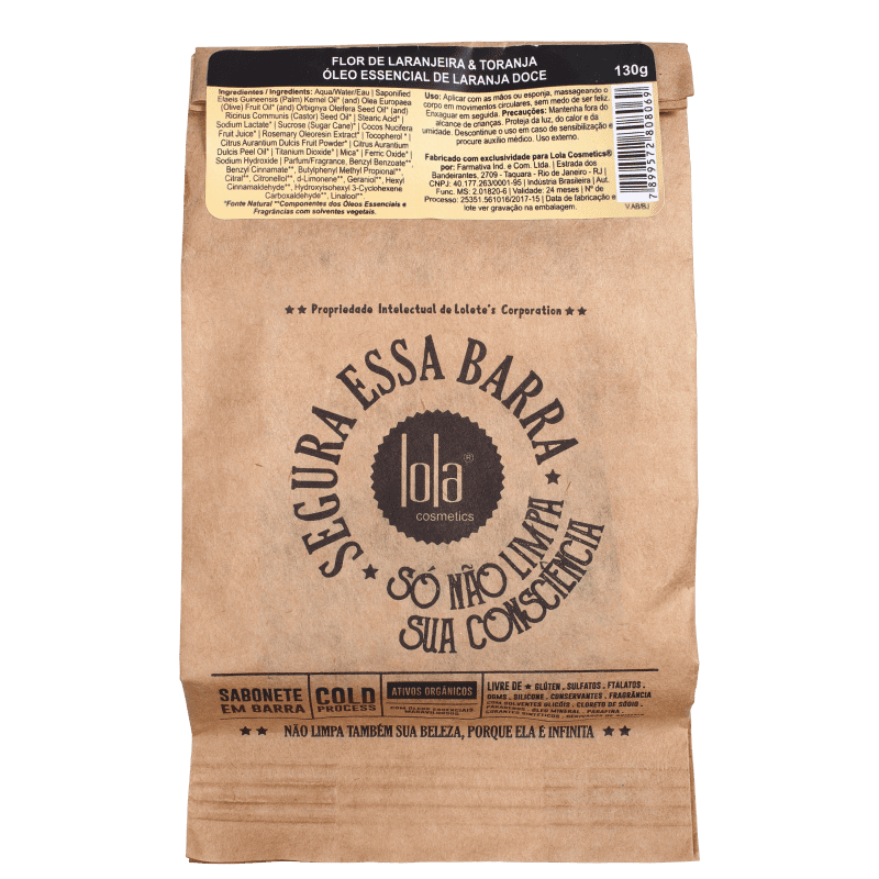 Lola Cosmetics Segura Essa Barra Flor de Laranjeira e Toranja - Sabonete em Barra 130g