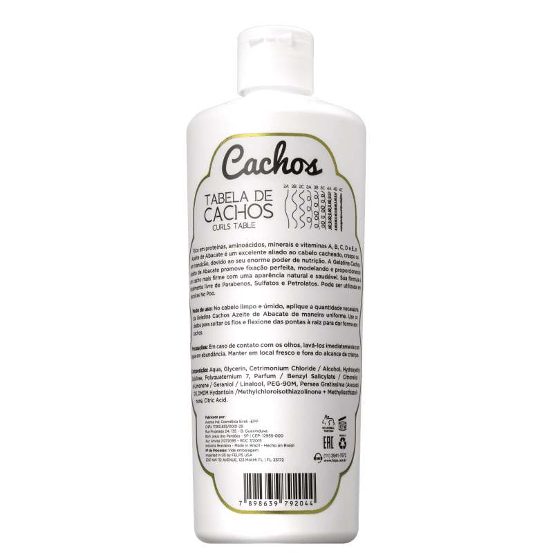 Felps Profissional Cachos Azeite de Abacate - Gel Fixador 500g