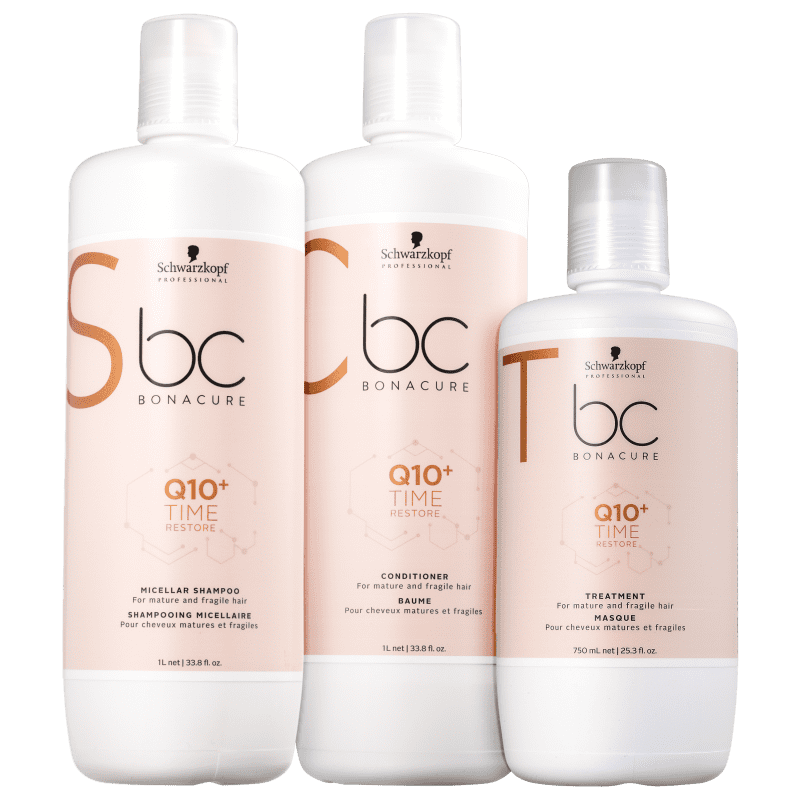 Kit Schwarzkopf Professional BC Bonacure Q10+ Time Restore Salon Trio (3 Produtos)
