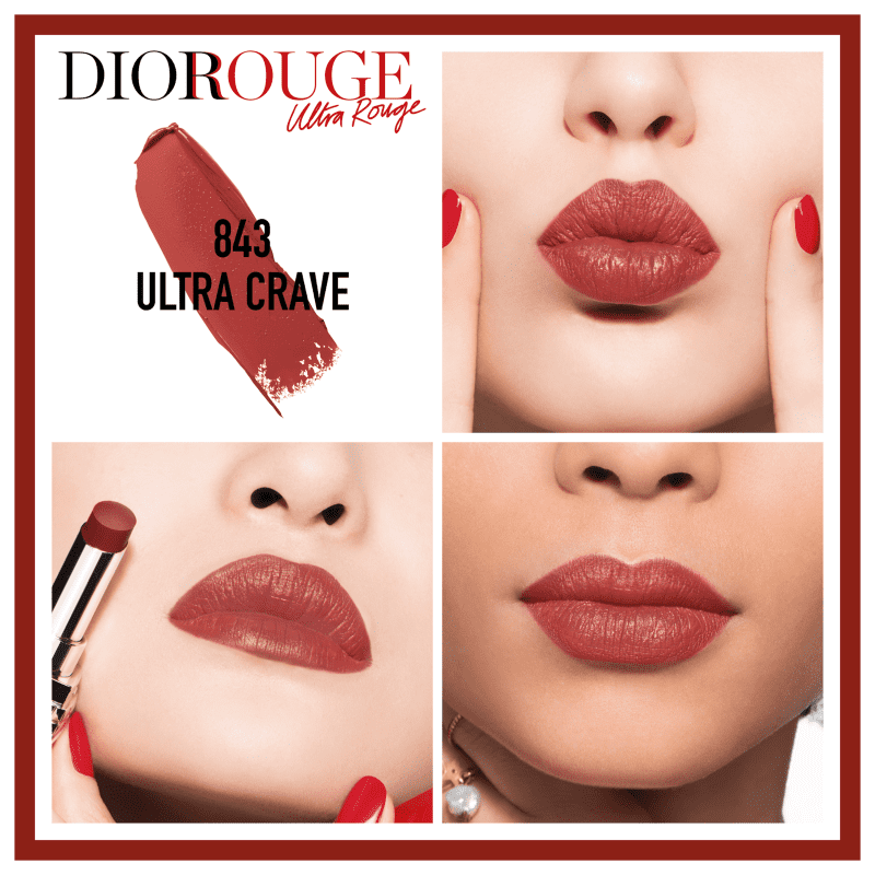 Dior Ultra Rouge 843 Ultra Crave - Batom Semi-Matte 3,2g