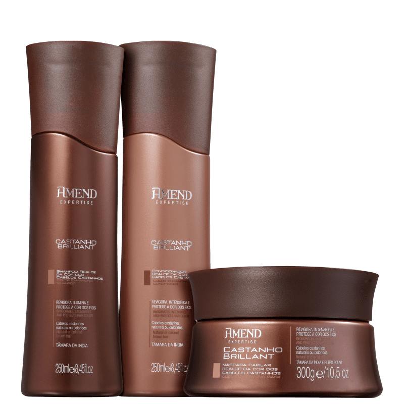 Kit Amend Castanho Brilliant Realce da Cor Trio (3 Produtos) Menor preço em Kit Amend Castanho Brilliant Realce da Cor Trio (3 Produtos)