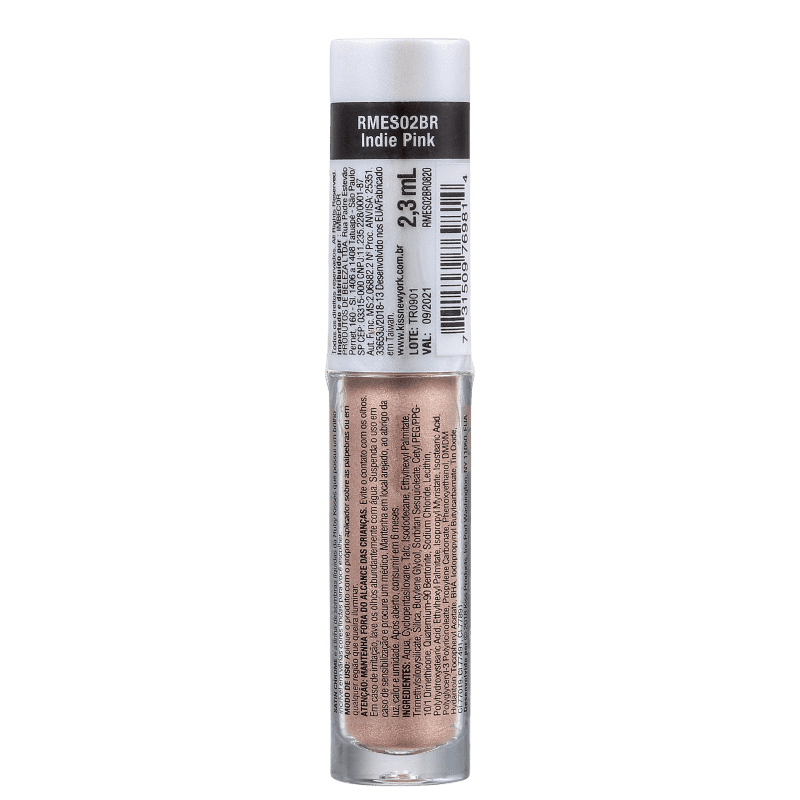 Kiss New York Ruby Kisses Satin Chrome Indie Pink - Sombra Metálica 2,3ml