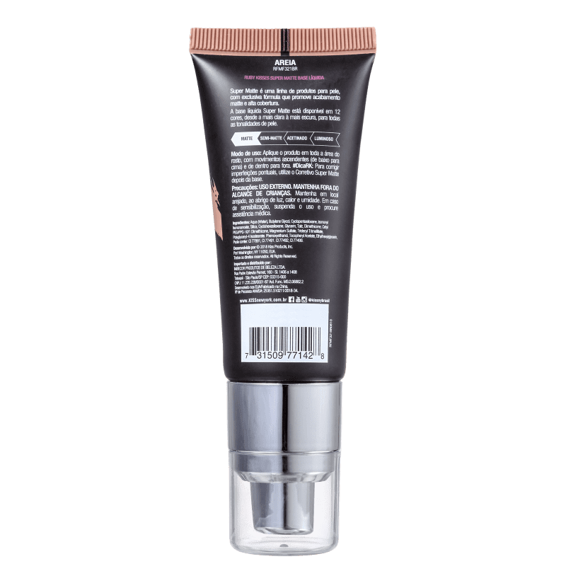 Kiss New York Ruby Kisses Super Matte Areia - Base Líquida 30ml