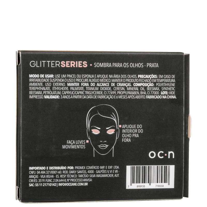 Océane Glitter Series Prata - Sombra Cintilante 2g