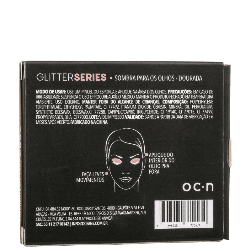 Océane Glitter Series Dourada - Sombra Cintilante 2g