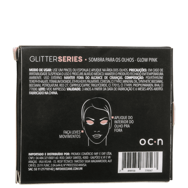 Océane Glitter Series Glow Pink - Sombra Cintilante 2g