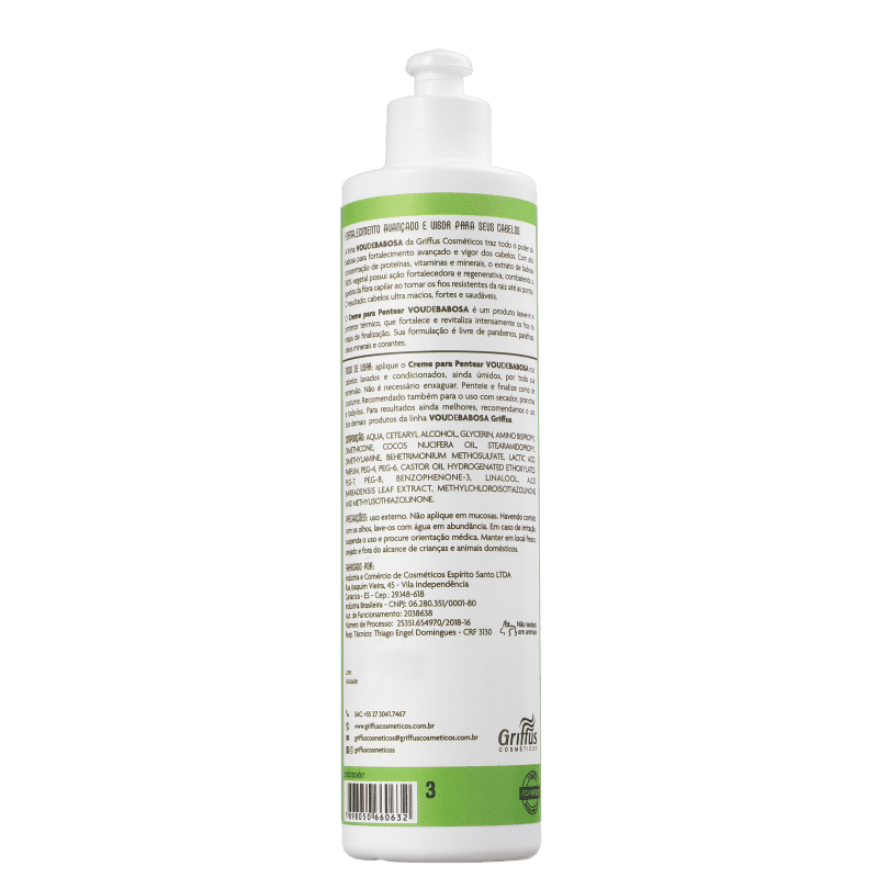 Griffus Vou de Babosa - Creme de Pentear 420ml