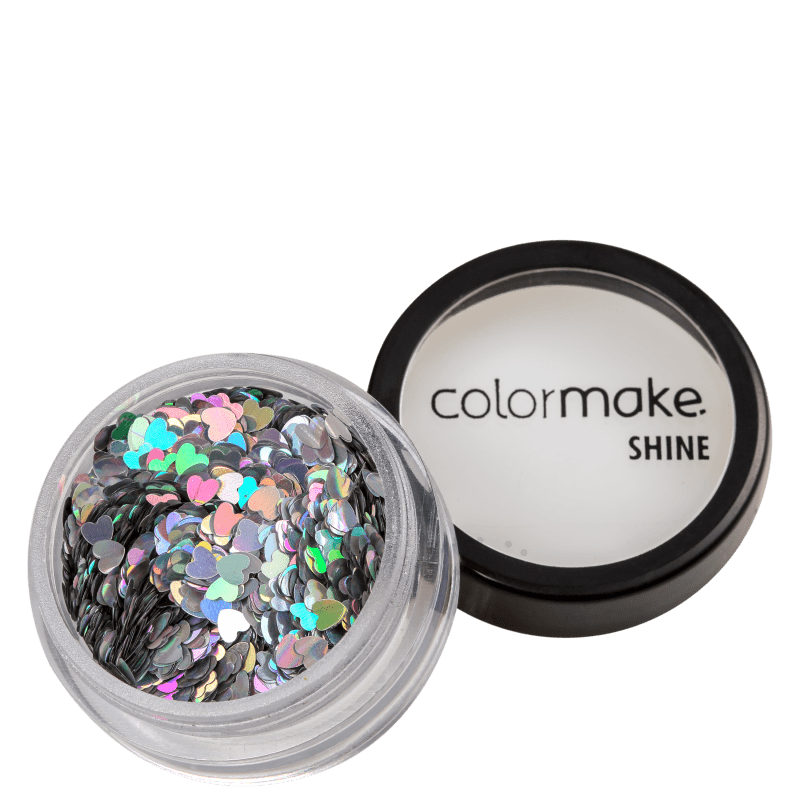 Colormake Shine Formatos Coração Prata - Glitter 2g