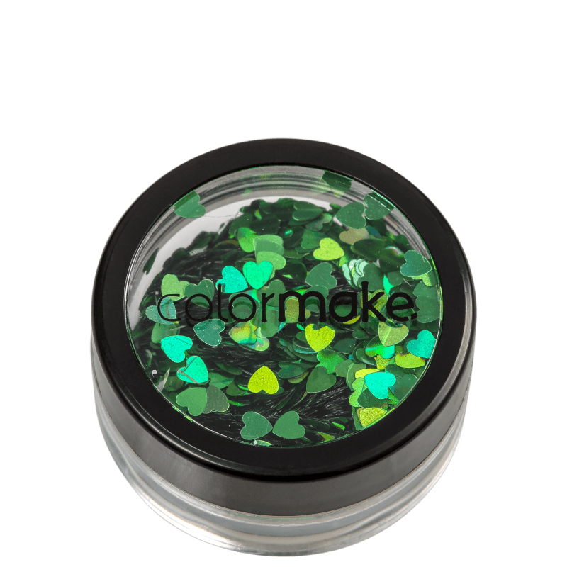 Colormake Shine Formatos Coração Verde - Glitter 2g