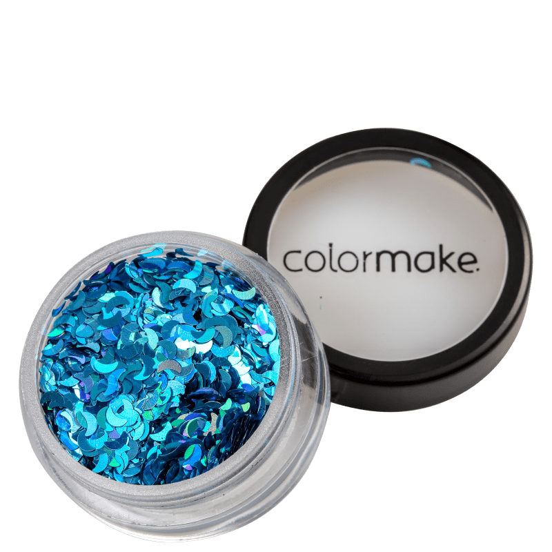 Colormake Shine Formatos Meia Lua Azul Turquesa - Glitter 2g