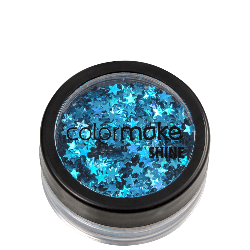 Colormake Shine Formatos Estrela Azul Turquesa - Glitter 2g