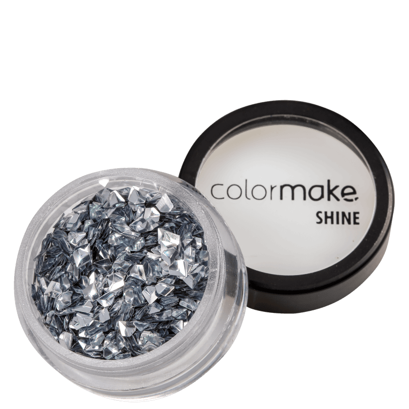 Colormake Shine Formatos Diamante 3D Prata Holográfico - Glitter 2g