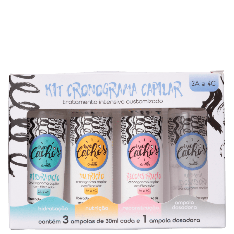 Kit Griffus Amo Cachos Cronograma Capilar (3 Produtos)