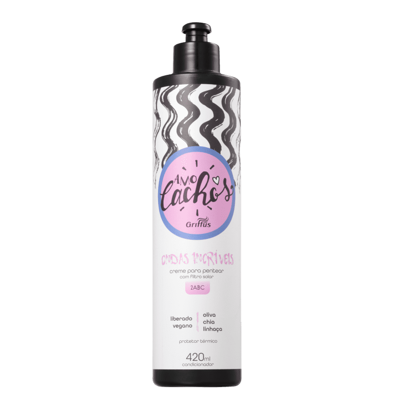 Griffus Amo Cachos Ondas Incríveis - Creme de Pentear 420ml Menor preço em Griffus Amo Cachos Ondas Incríveis - Creme de Pentear 420ml