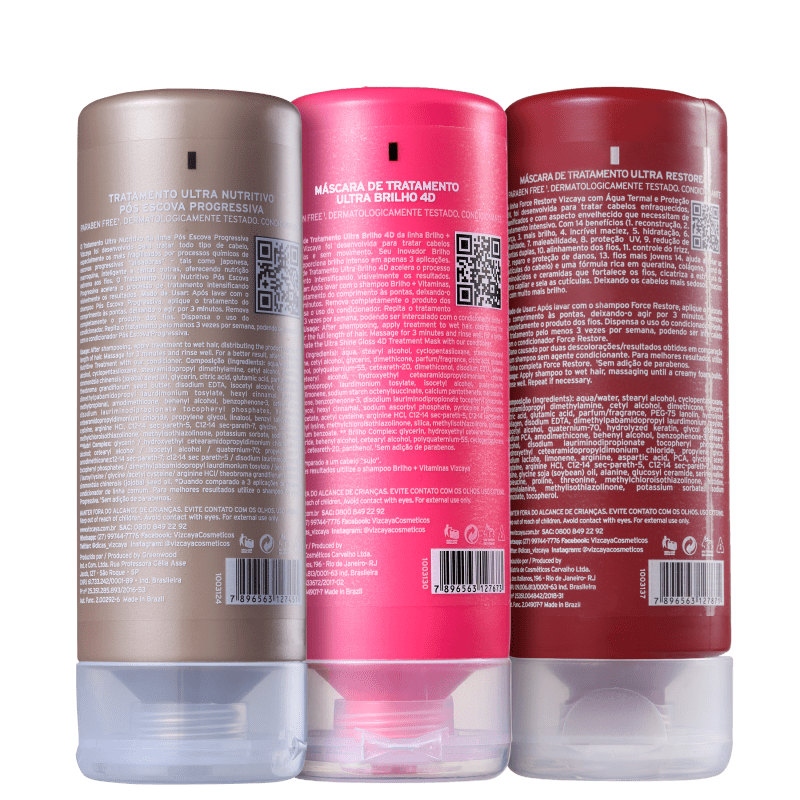 Kit Viscaya Cronograma Capilar Brilho Extremo (3 Produtos)