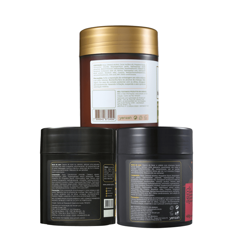 Kit Yenzah Cronograma Capilar Full (3 Produtos)