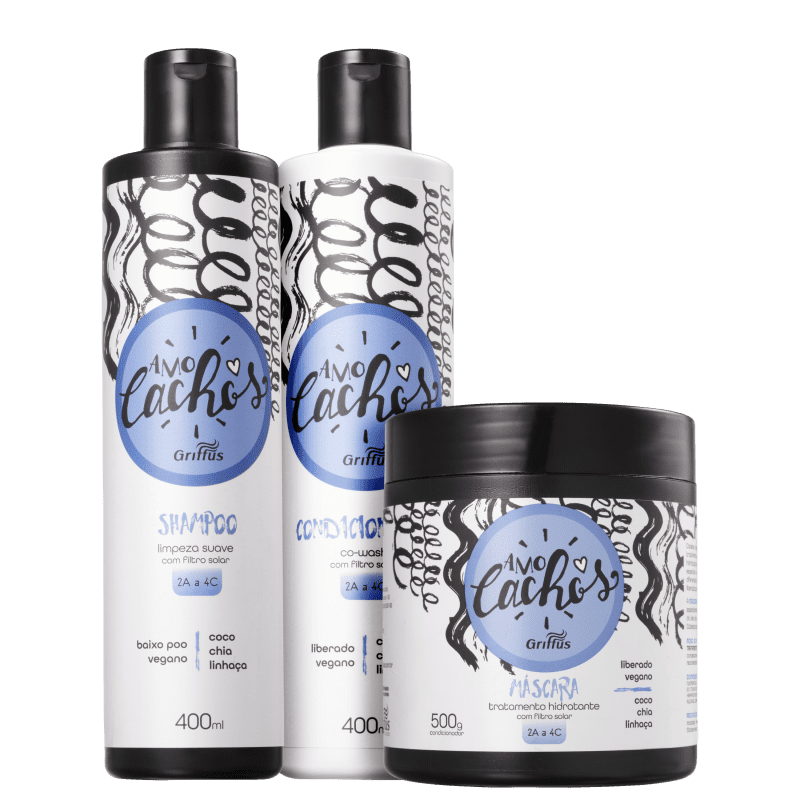 Kit Griffus Amo Cachos Co-Wash Trio (3 Produtos) Menor preço em Kit Griffus Amo Cachos Co-Wash Trio (3 Produtos)