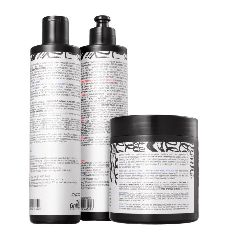Kit Griffus Amo Cachos Multifuncional Trio (3 Produtos)