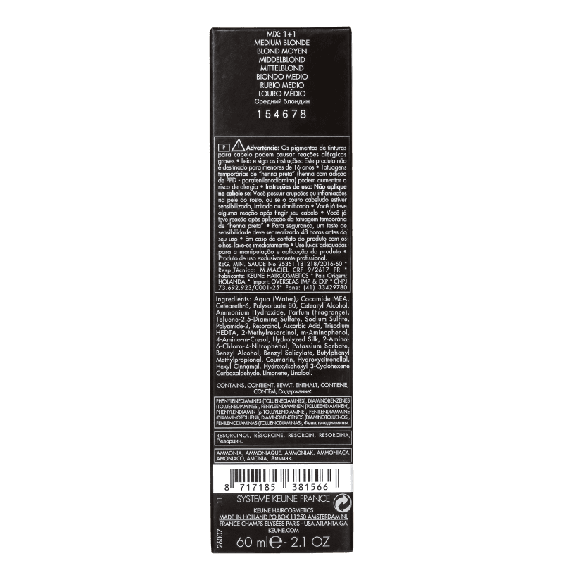 Keune Tinta Color 7 Louro Médio - Coloração 60ml