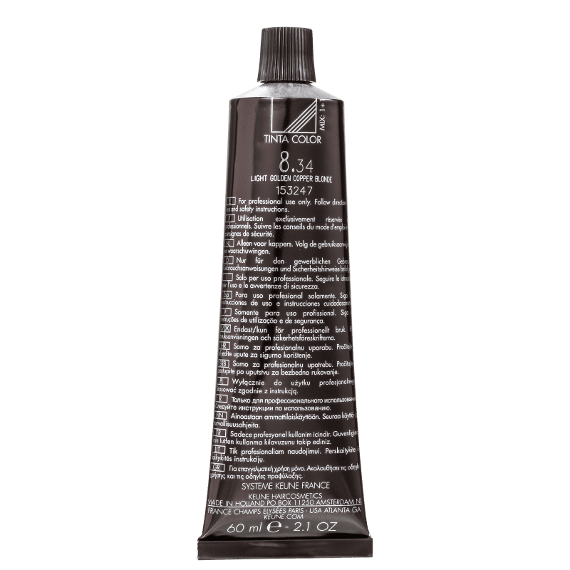 Keune Tinta Color 8.34 Louro Claro Dourado Cobre - Coloração 60ml