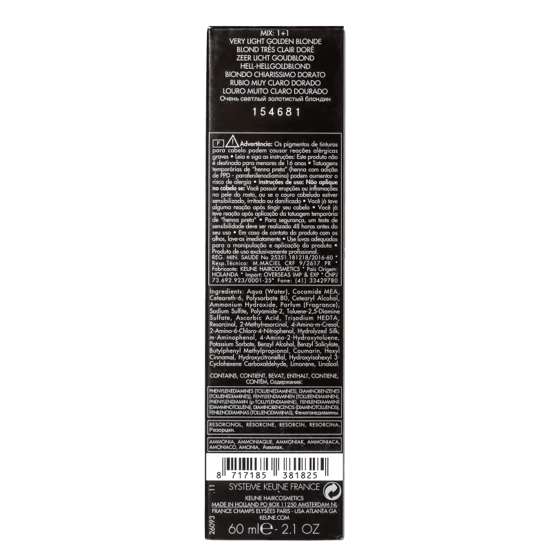 Keune Tinta Color 9.3 Louro Muito Claro Dourado - Coloração 60ml