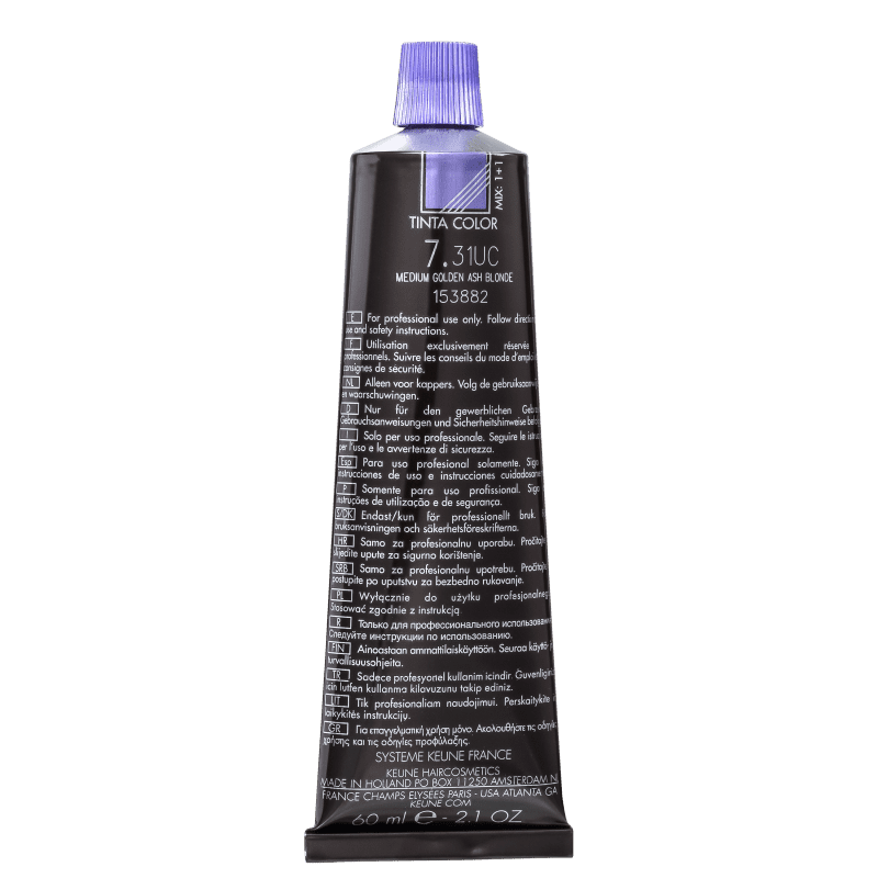 Keune Tinta Color Ultimate Cover 7.31 Louro Médio Dourado Cinza - Coloração 60ml