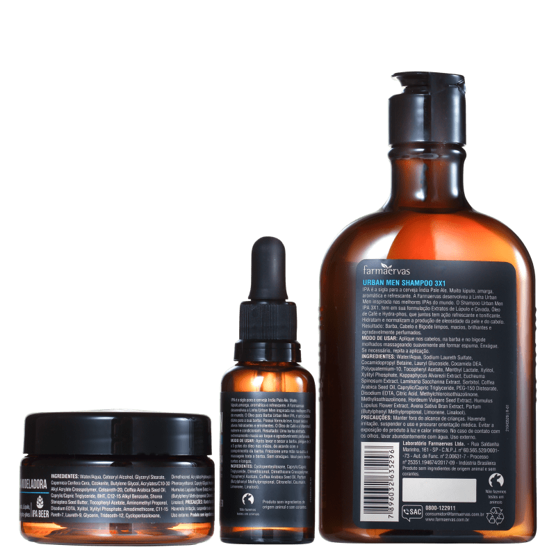 Kit Farmaervas Urban Men (3 Produtos + Nécessaire)