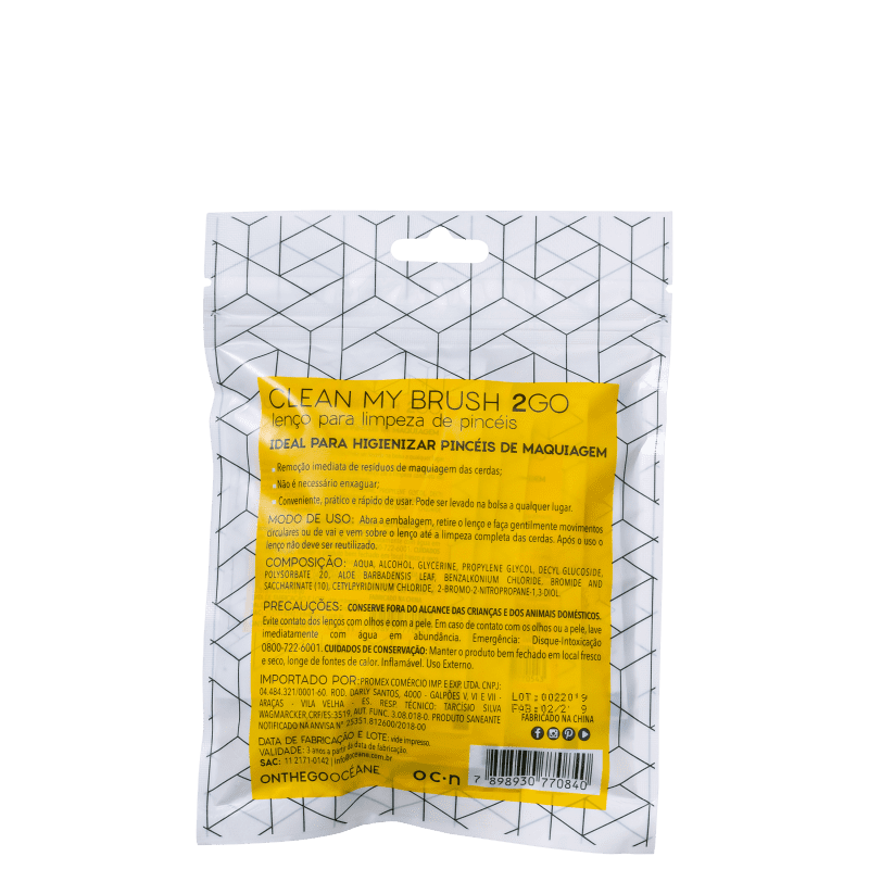 Océane Clean My Brush 2 Go - Limpador de Pincéis para Maquiagem (6 Unidades)