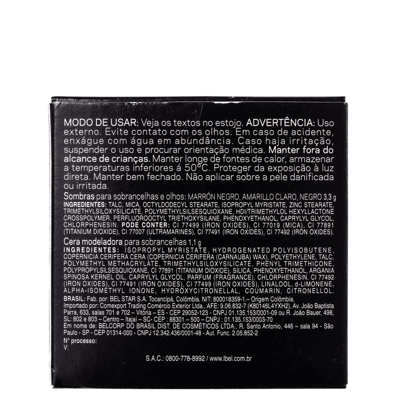 L'Bel Sobrancelhas e Olhos Perfeitos - Paleta de Sombras 4,4g