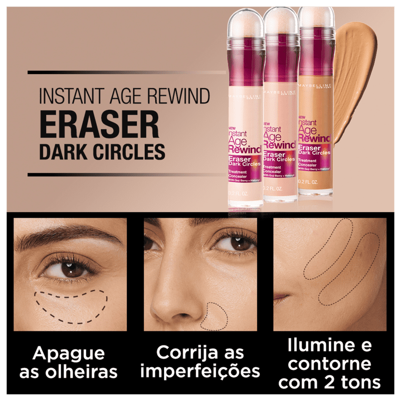 Maybelline Instant Age Rewind Eraser Dark Circles Sand - Corretivo Líquido 5,9ml