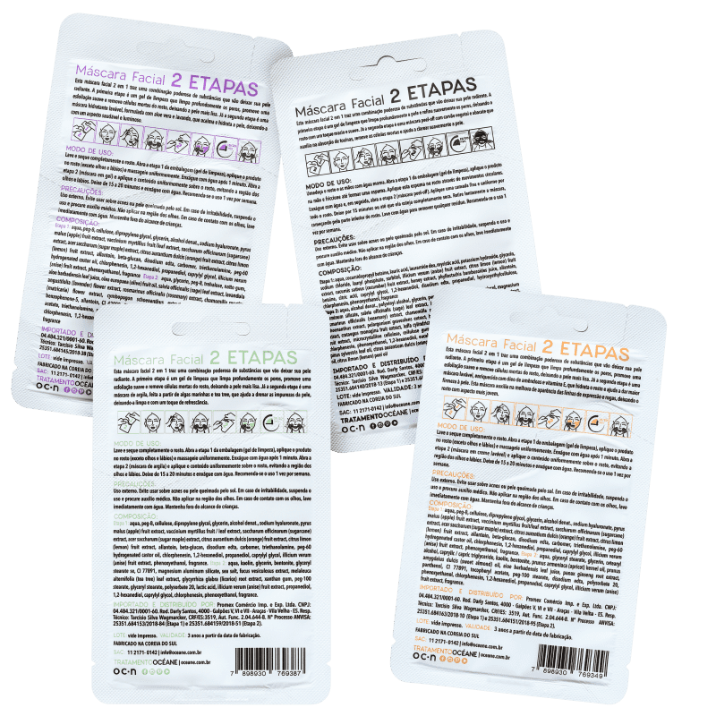 Kit Océane Máscara Facial 2 Steps (4 Produtos)