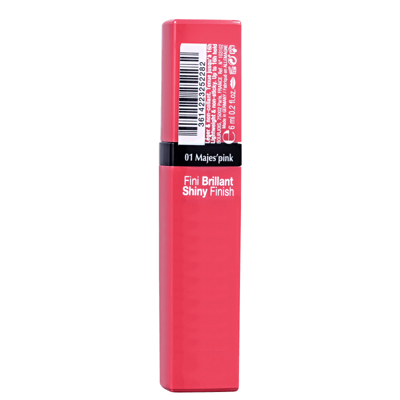 Bourjois Rouge Laque 01 Majes’ Pink - Batom Líquido Cintilante 6ml