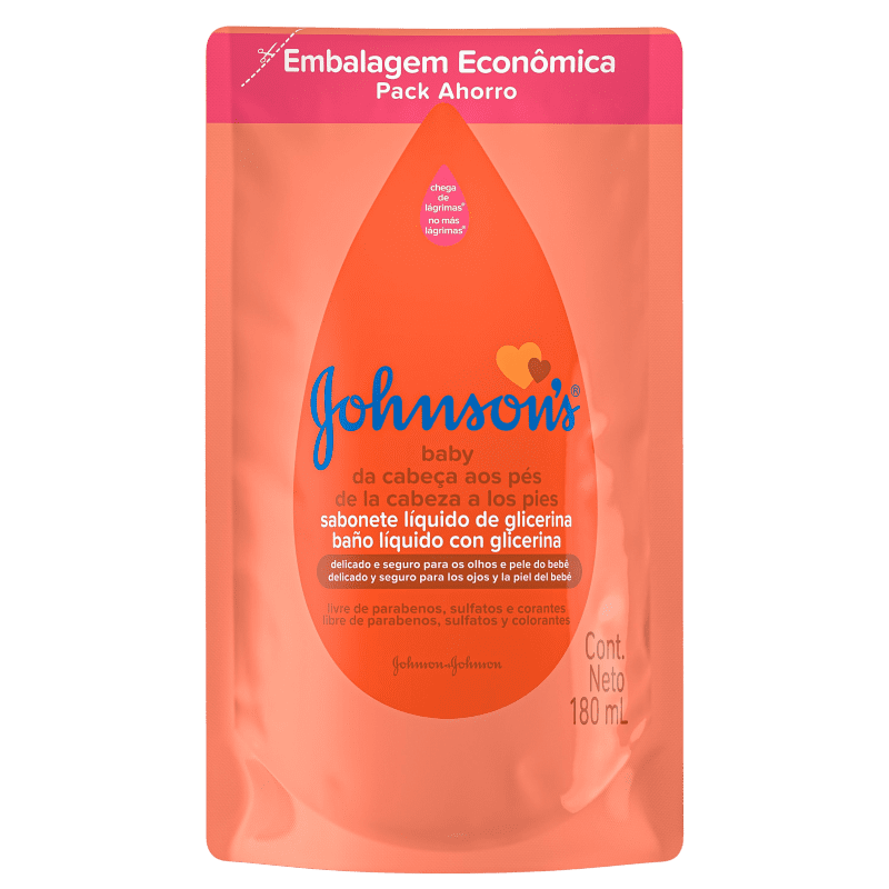 Johnson's Baby Da Cabeça Aos Pés Refil - Sabonete Líquido 180ml