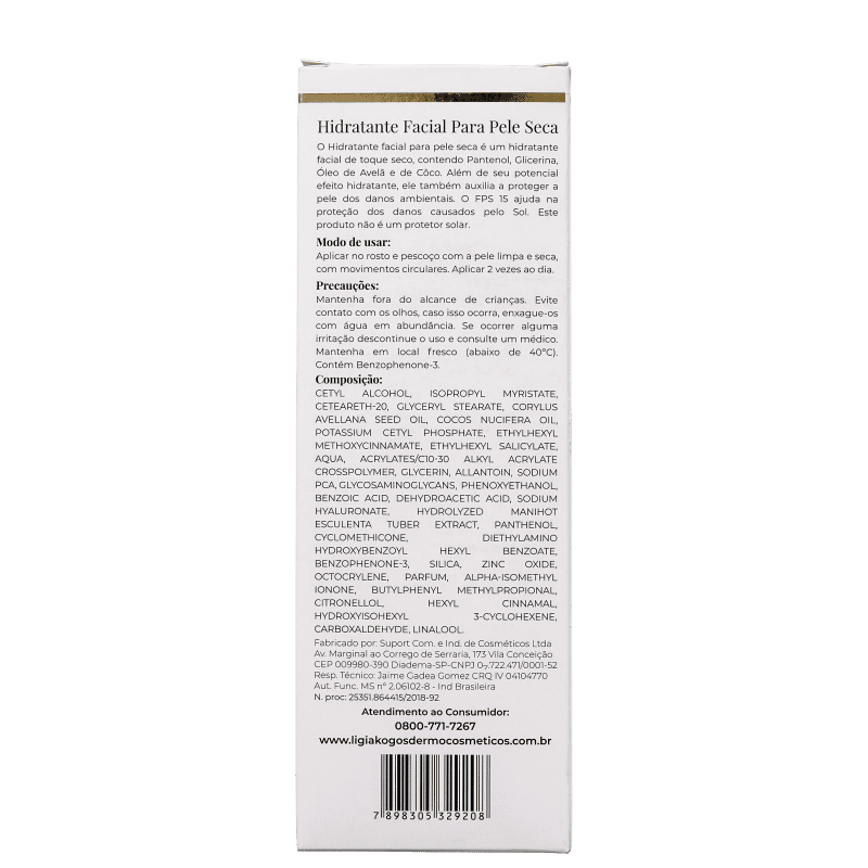 Ligia Kogos Pele Seca FPS 15 - Hidratante Facial 40ml