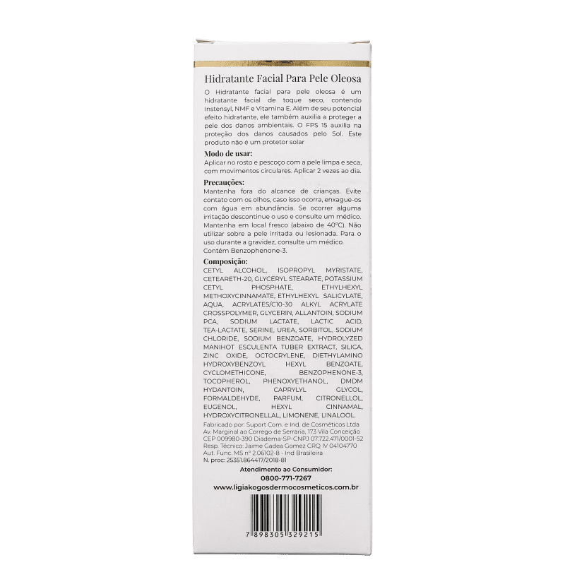 Ligia Kogos Pele Oleosa FPS 15 - Hidratante Facial 40ml