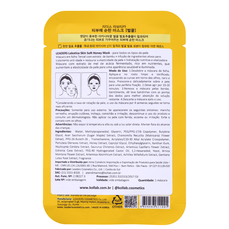 Kollab Leaders Labotica Skin Soft Honey - Máscara Anti-Idade 20ml