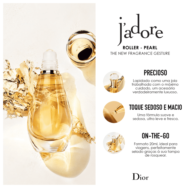 Perfume J'adore Roller-Pearl Dior Eau de Parfum Feminino 20ml